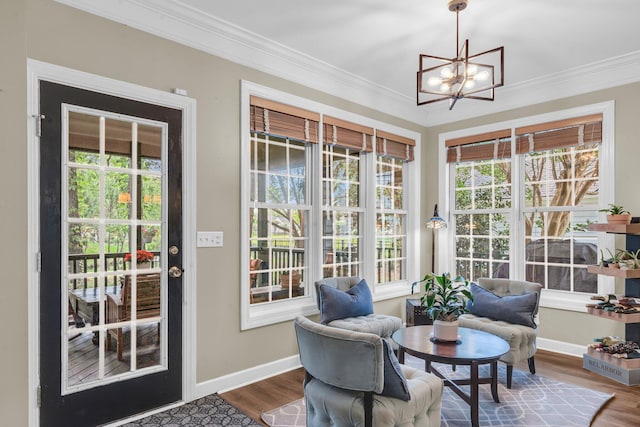 1311 Royal Links Dr, Mount Pleasant, SC 29466 - sunroom / solarium with healthy amount of natural light and a chandelier