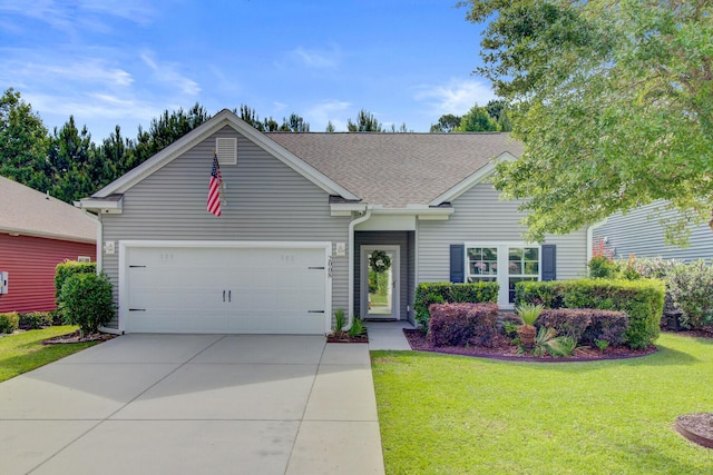 2008 Welsh Pony Dr, Mount Pleasant, SC 29429 - view of front of home featuring a front yard, a garage, concrete driveway, and roof with shingles