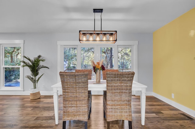 4429 Francis Younge Way, Hollywood, SC 29449 - dining area featuring baseboards, plenty of natural light, wood finished floors, and visible vents