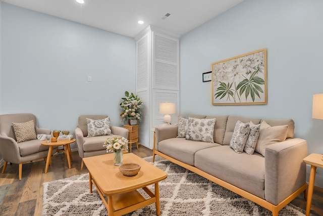 living room featuring hardwood / wood-style floors