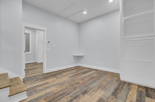 4429 Francis Younge Way, Hollywood, SC 29449 - unfurnished room featuring recessed lighting, baseboards, wood finished floors, and attic access