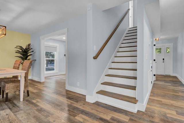 4429 Francis Younge Way, Hollywood, SC 29449 - staircase with a healthy amount of sunlight, baseboards, and wood finished floors