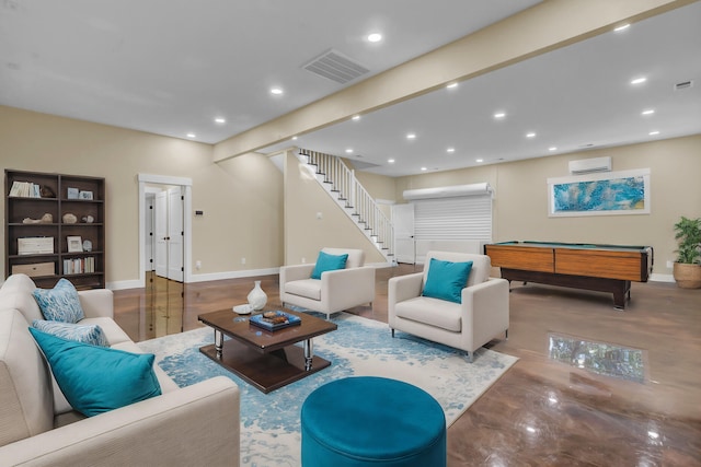 4429 Francis Younge Way, Hollywood, SC 29449 - living area featuring stairs, recessed lighting, baseboards, billiards, and visible vents