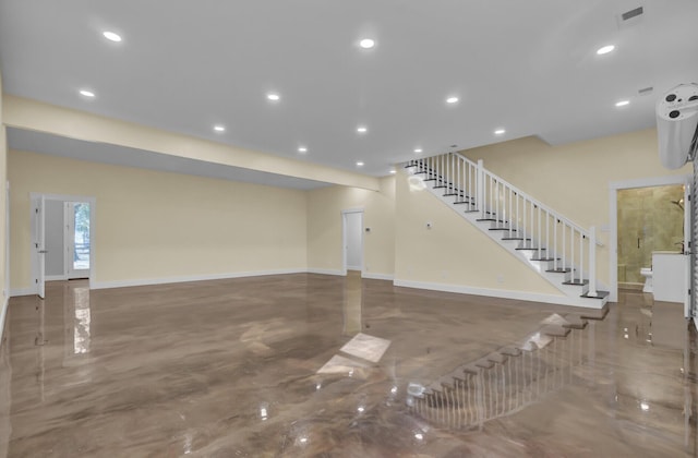 4429 Francis Younge Way, Hollywood, SC 29449 - unfurnished living room featuring stairway, baseboards, recessed lighting, and visible vents