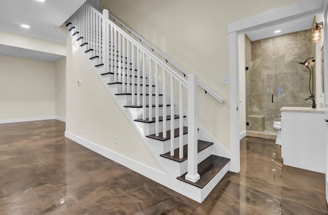 4429 Francis Younge Way, Hollywood, SC 29449 - stairs featuring baseboards and recessed lighting