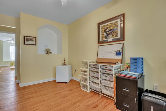 interior space featuring light wood-type flooring