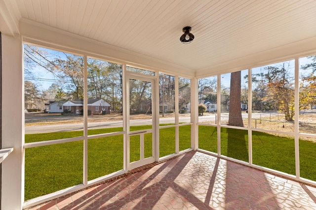 view of unfurnished sunroom