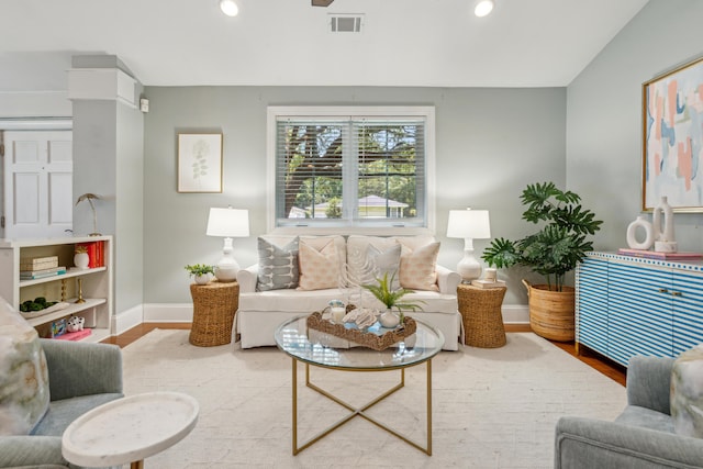 8 Tovey Rd, Charleston, SC 29407 - living area with wood finished floors, recessed lighting, and ceiling fan