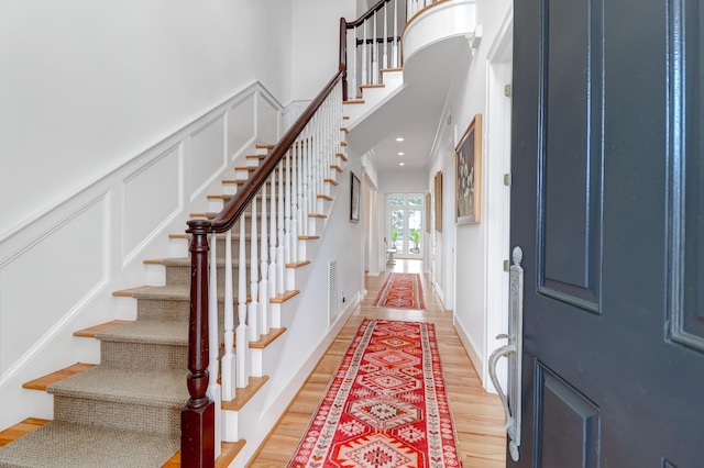 entrance foyer featuring light wood-type flooring