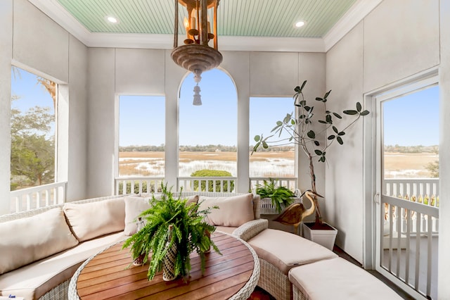 sunroom / solarium with a healthy amount of sunlight