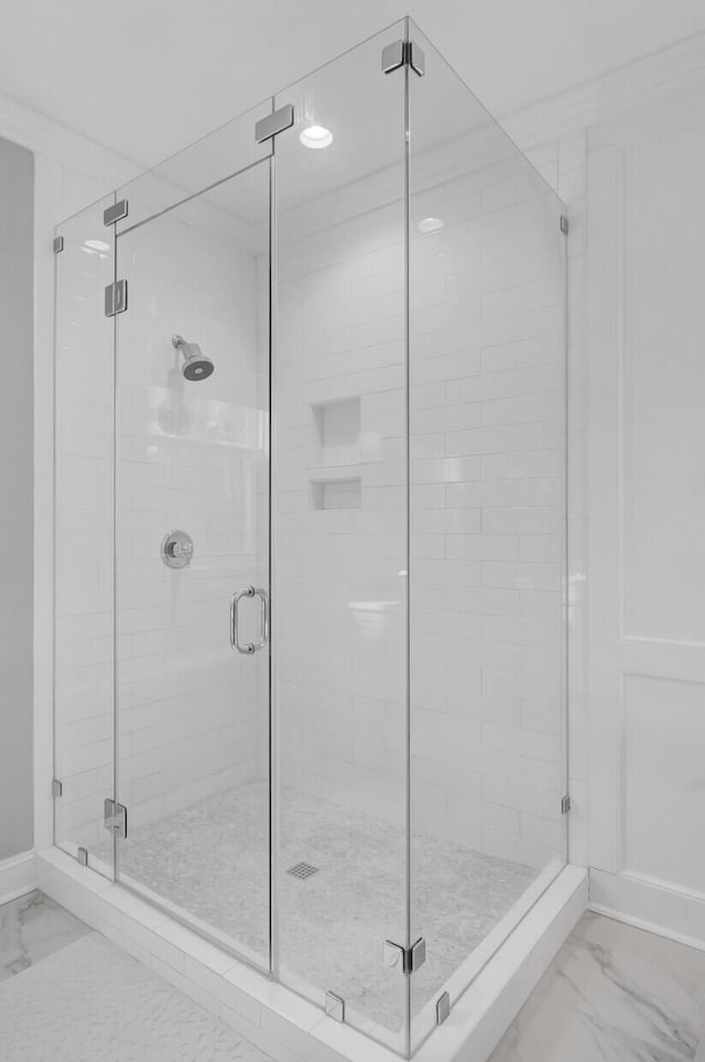 1098 Reserve Ln, Awendaw, SC 29429 - full bath featuring marble finish flooring and a stall shower