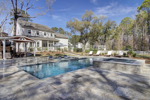 1098 Reserve Ln, Awendaw, SC 29429 - view of pool with a patio area, an in-ground hot tub, and a gazebo
