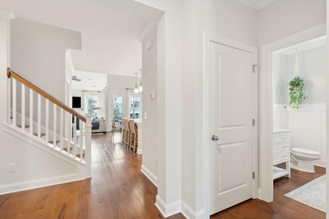 hallway featuring hardwood / wood-style flooring