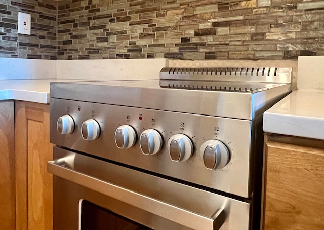 details featuring stainless steel range