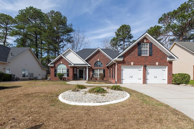 front of property with a garage and a front yard