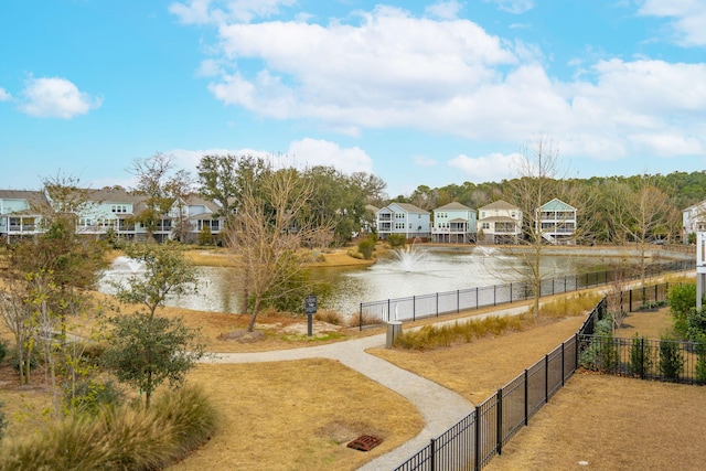 view of community featuring a water view