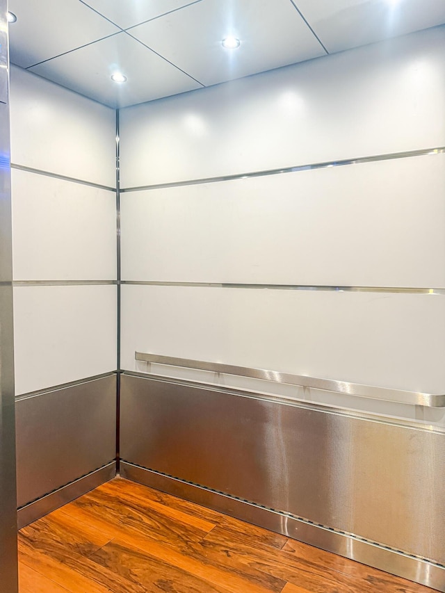4 Beaufain St Unit 207, Charleston, SC 29401 - elevator with wood finished floors and recessed lighting