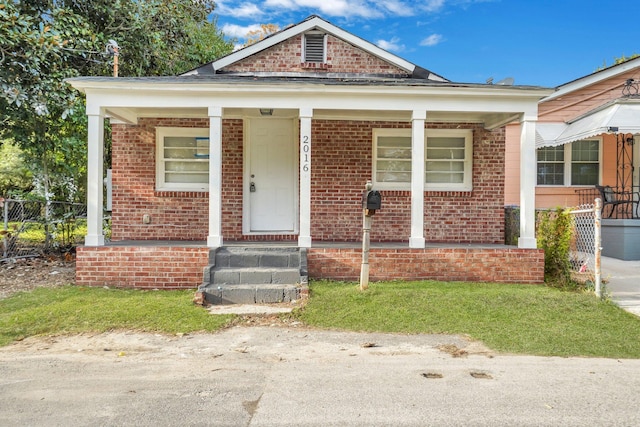 bungalow featuring covered porch