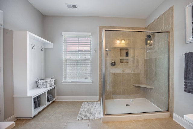 106 Sago Ct, Summerville, SC 29486 - full bathroom with tile patterned flooring, a shower stall, and baseboards