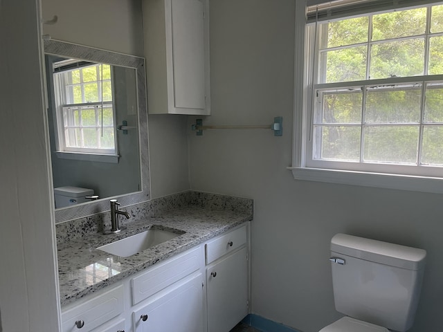 bathroom featuring toilet and vanity
