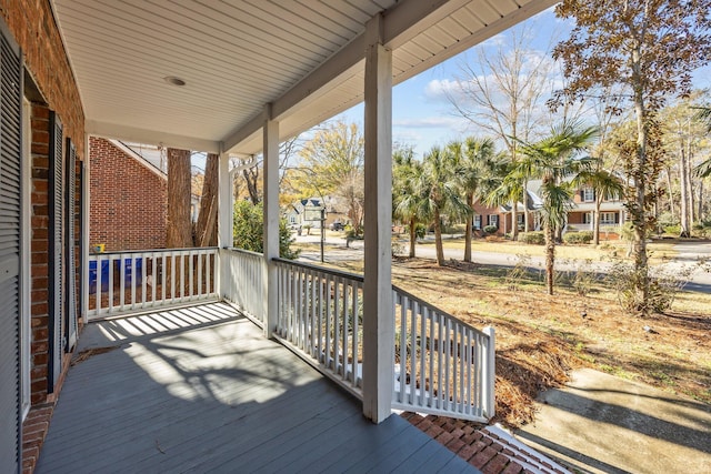 deck featuring a porch