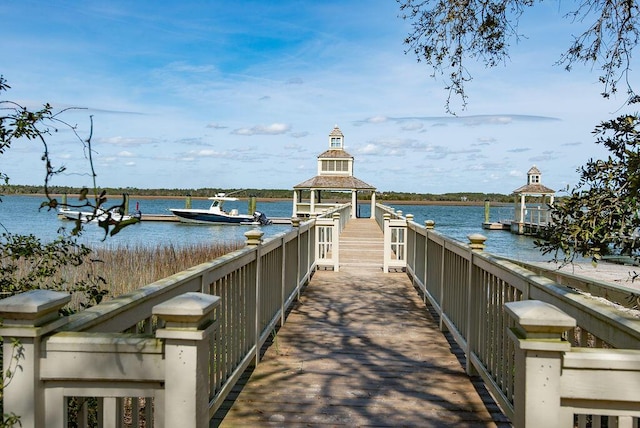 5558 Green Dolphin Way, Kiawah Island, SC 29455 - dock area with a gazebo and a water view