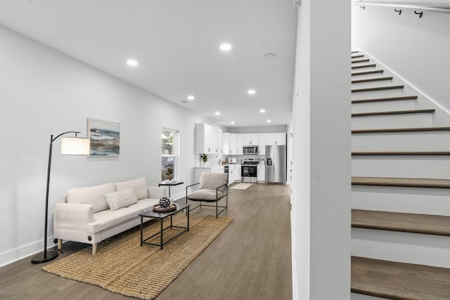 living room featuring wood-type flooring