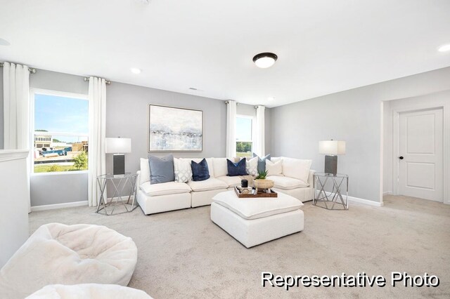 185 Surf Bird Rd Unit 506P, Summerville, SC 29486 - living area with recessed lighting, light carpet, and baseboards