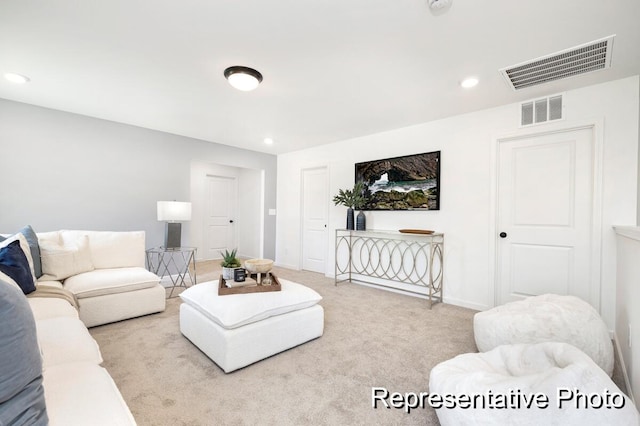 185 Surf Bird Rd Unit 506P, Summerville, SC 29486 - living area with baseboards, recessed lighting, visible vents, and light colored carpet