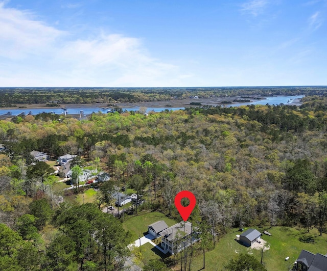 4235 Royal Harbor Rd, Hollywood, SC 29449 - drone / aerial view featuring a water view and a forest view