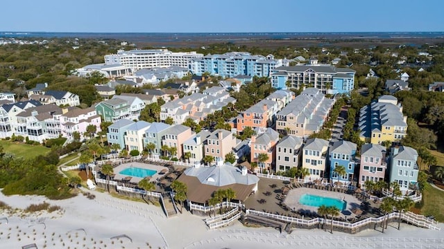 bird's eye view with a residential view