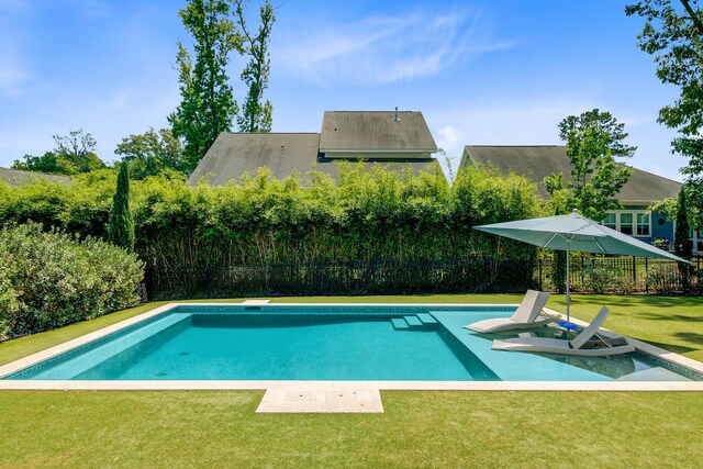 2557 Hatch Dr, Johns Island, SC 29455 - view of swimming pool featuring a fenced backyard, a fenced in pool, and a lawn