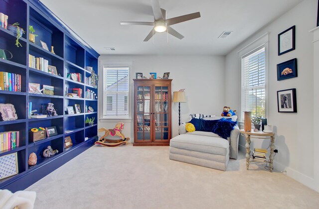 2557 Hatch Dr, Johns Island, SC 29455 - sitting room featuring carpet flooring, visible vents, and a wealth of natural light