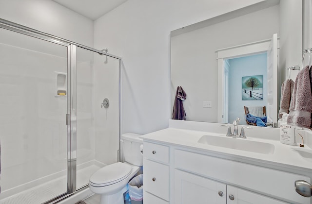 2557 Hatch Dr, Johns Island, SC 29455 - bathroom with vanity, a stall shower, and toilet