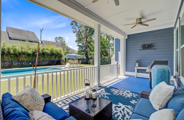 2557 Hatch Dr, Johns Island, SC 29455 - sunroom with an outdoor hangout area and ceiling fan