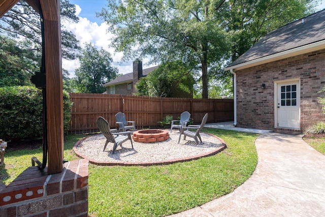 44 S Basilica Ave, Hanahan, SC 29410 - view of yard with a fire pit and a patio area