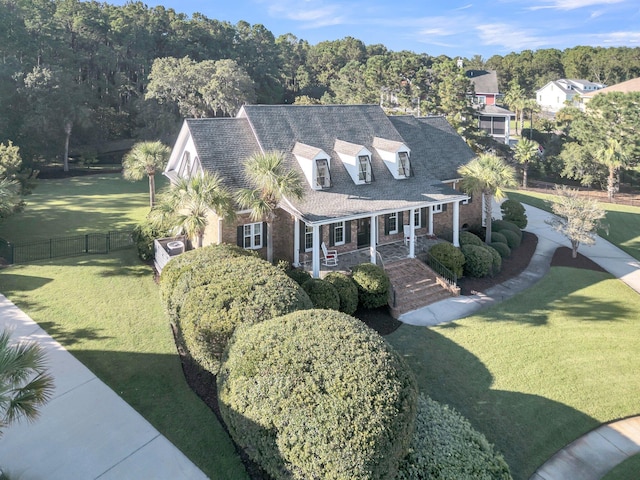view of property exterior with covered porch