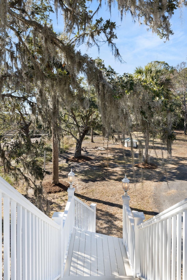 view of yard featuring a deck