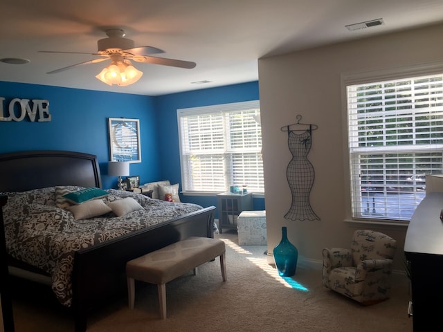 1720 Restoration Ct, Charleston, SC 29414 - carpeted bedroom with multiple windows and a ceiling fan