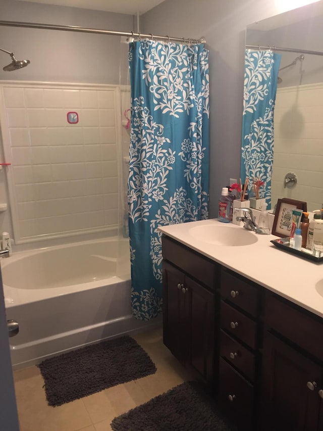 1720 Restoration Ct, Charleston, SC 29414 - bathroom featuring shower / tub combo, double vanity, and tile patterned floors