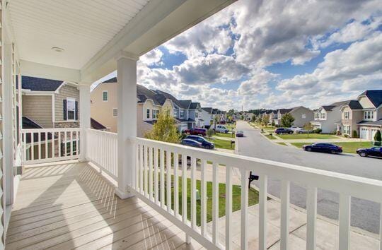 balcony featuring a porch