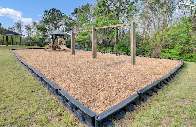 view of playground featuring a yard