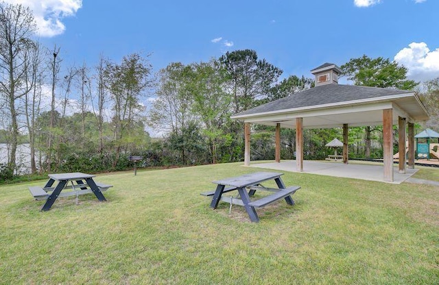 view of property's community featuring a gazebo and a yard