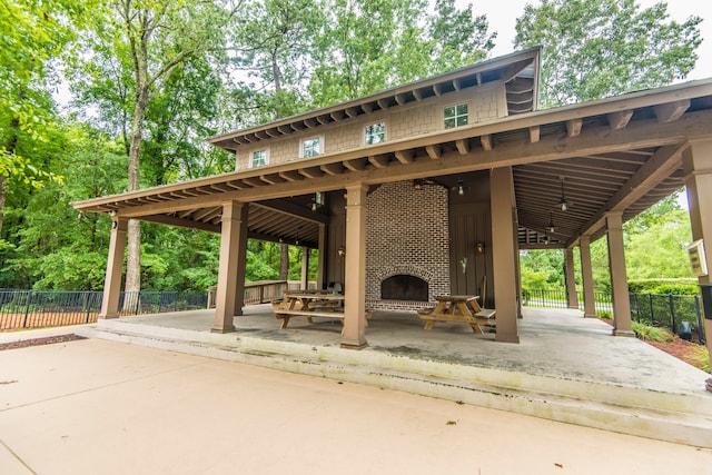 surrounding community with a patio area