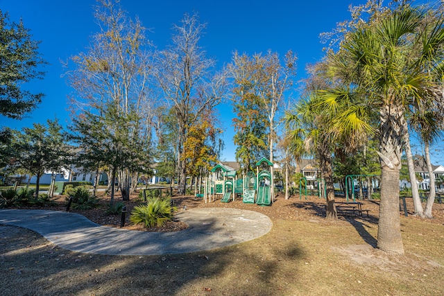 view of community with a playground