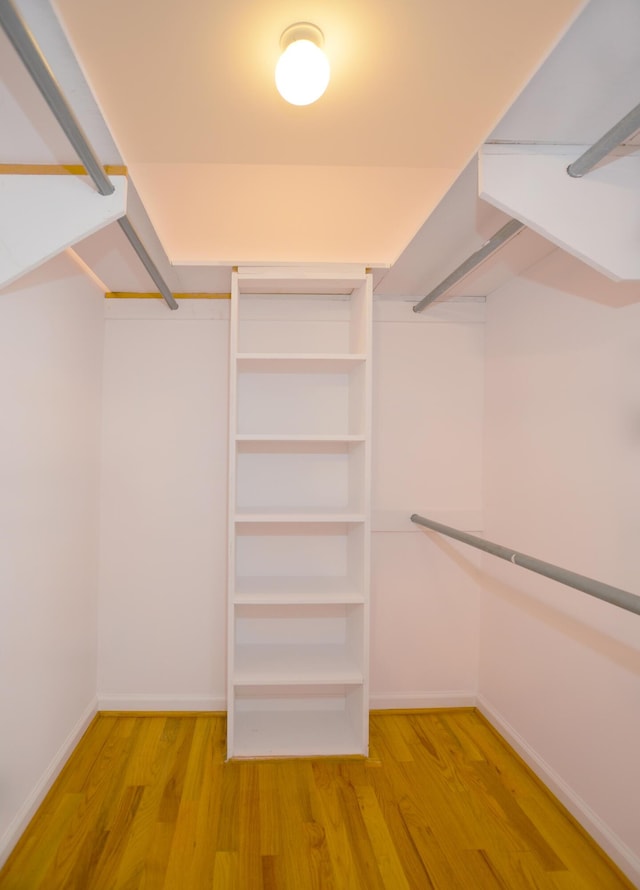 walk in closet featuring wood finished floors