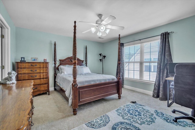 144 Back Tee Cir, Summerville, SC 29485 - bedroom featuring baseboards, ceiling fan, visible vents, and light colored carpet