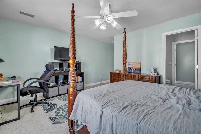 144 Back Tee Cir, Summerville, SC 29485 - bedroom featuring baseboards, carpet flooring, ceiling fan, and visible vents