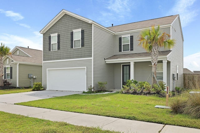 183 Greenwich Dr, Summerville, SC 29486 - traditional-style house featuring a front yard, an attached garage, and concrete driveway