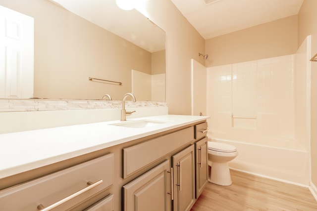 258 Trickle Dr, Summerville, SC 29483 - full bath with vanity, toilet, wood finished floors, and shower / bath combination